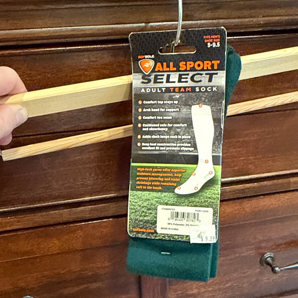 Sof Sole All Sport Select Men's Crew Sock Teal 2-Pack Size 5-9.5 NWT Athletic M - Picture 4 of 9